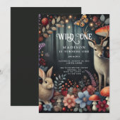 Wild One Woodland Animals Kind wordt voor de eerst Kaart (Voorkant / Achterkant)