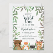 Wild One Woodland Baby shower Invitation Kaart (Voorkant)