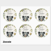 Wild One Woodland Beer verjaardagsfeestje Ronde Sticker (Vel)