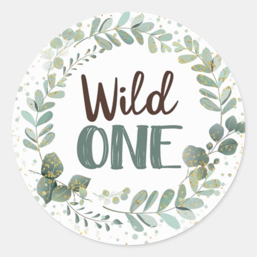 Wild One Woodland Birthday Stickers Favor Labels (Voorkant)