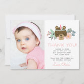 Wild One | Woodland Camping Theme Photo Flat Bedankkaart (Voorkant)