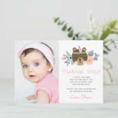 Wild One | Woodland Camping Theme Photo Flat Bedankkaart (Staand voorkant)