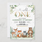 Wild One Woodland Creatures Verjaardag Kaart (Voorkant)