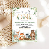 Wild One Woodland Creatures Verjaardag Kaart