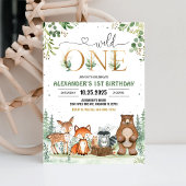 Wild One Woodland Creatures Verjaardag Kaart