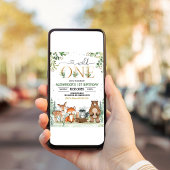 Wild One Woodland Creatures Verjaardag Kaart