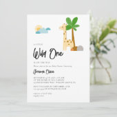 Wild One Woodland Cute Animal Safari Baby shower Kaart (Staand voorkant)