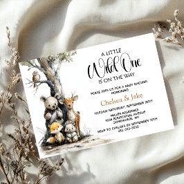 Wild One Woodland Dieren Baby Shower Uitnodiging