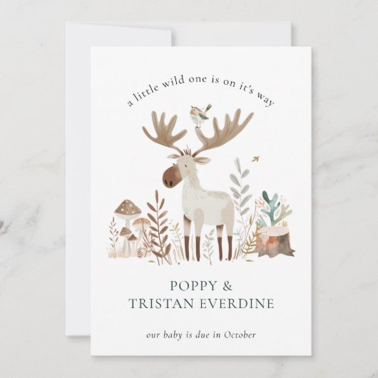 Wild One Woodland Dieren Zwangerschap Kaart (Voorkant)