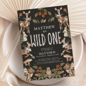 Wild One Woodland Forest Dieren Verjaardagsfeest Kaart