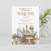 Wild One Woodland Mouse Girl 1e verjaardag Kaart (Staand voorkant)