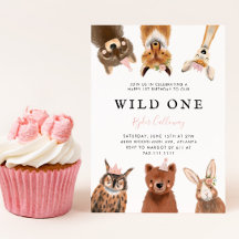 Wild One Woodland Pink First Birthday Party