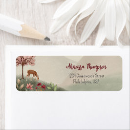 Wild One Woodland Scene Deer First Birthday Etiket