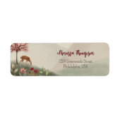 Wild One Woodland Scene Deer First Birthday Etiket (Voorkant)