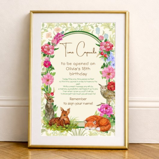 Wild One Woodland Time Capsule Floral Poster