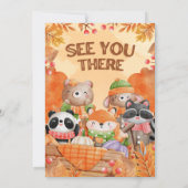 Wild One Woodlands 1e verjaardag uitnodiging (Achterkant)