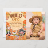 Wild One Woodlands Uitnodiging met Foto (Voorkant)