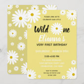 Wild ONE Yellow Daisy Bloemenmeisje Verjaardag Kaart (Voorkant / Achterkant)