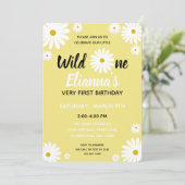 Wild ONE Yellow Daisy Bloemenmeisje Verjaardag Kaart (Staand voorkant)