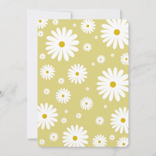 Wild ONE Yellow Daisy Bloemenmeisje Verjaardag Kaart (Achterkant)