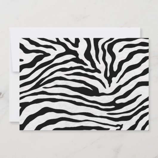 Wild One Zebra | Meisje 1e Verjaardag uitnodiging (Achterkant)