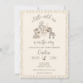 Wild One Zebra Safari Genderneutraal Baby shower Kaart (Voorkant)