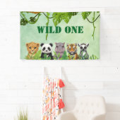 Wild One, Zoo Animal 1st Birthday Banner (Insitu)