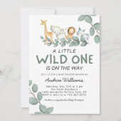 Wild One Zoo Animals Neutrale Gender Baby shower Kaart (Voorkant)