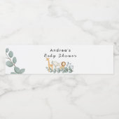 Wild One Zoo Baby shower Waterfles Etiket (Enkel label)