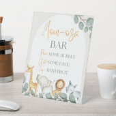 Wild One Zoo Thema Baby shower Pedestal Sign Reclamebord Met Voetstuk (Insitu)