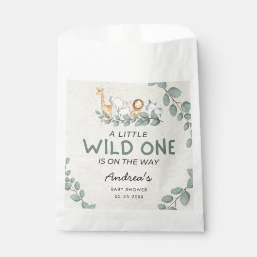 Wild One Zoo Theme Baby shower Bedankzakje (Voorkant)
