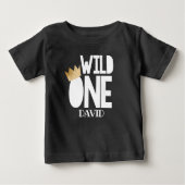 Wild ONE Zwart Goud Baby Boy Eerste Verjaardag Out (Voorkant)