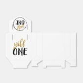 Wild One Zwart + Goud Foto 1 1e Verjaardag Bedankdoosjes (Uitgevouwen)