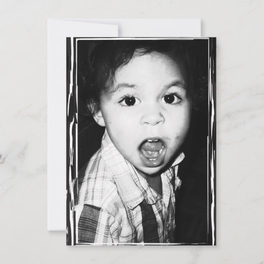 Wild One Zwart Goud Foto 1 1e Verjaardag Bedankt Kaart (Achterkant)