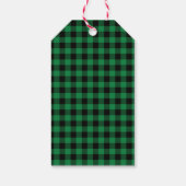 Wild One Zwarte Beer Groen Buffalo Plaid Bedankt Cadeaulabel (Achterkant)