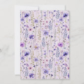 Wild ONEderful Bloemen 1e Verjaardag Uitnodigen Kaart (Achterkant)