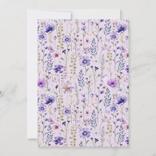 Wild ONEderful Bloemen 1e Verjaardag Uitnodigen Kaart (Achterkant)