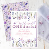 Wild ONEderful Bloemen 1e Verjaardag Uitnodigen Kaart