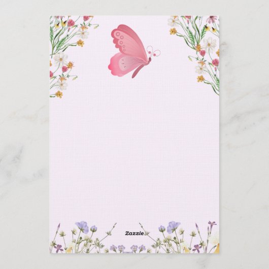 Wild & Onederful Floral Birthday Invitation Kaart (Achterkant)