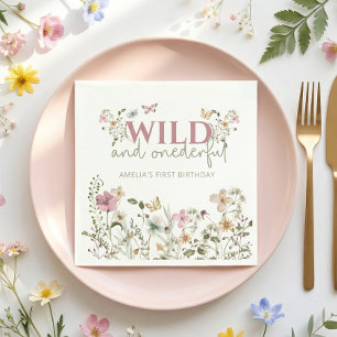 Wild & Onederful Wilde Bloem 1e Verjaardagsfeestje Servet