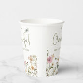 Wild & Onederful Wildflower 1e Verjaardagsfeest Papieren Bekers (Rechts)