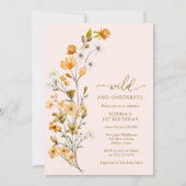 Wild & Onederful Wildflower Meisje 1e Verjaardag Kaart (Voorkant)