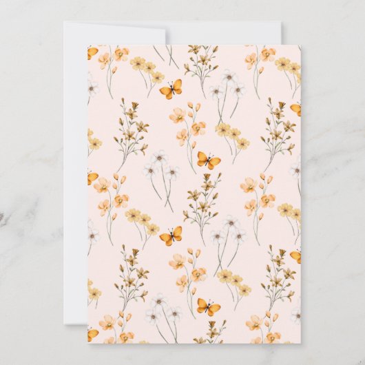 Wild & Onederful Wildflower Meisje 1e Verjaardag Kaart (Achterkant)