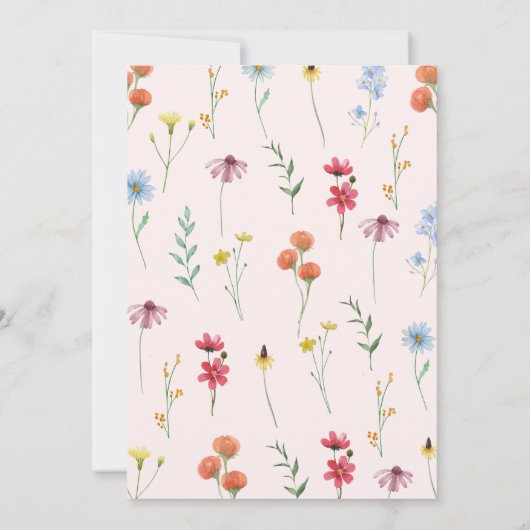 Wild & Onederful Wildflower Regenboog 1e Verjaarda Kaart (Achterkant)