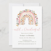 Wild & Onederful Wildflower Regenboog 1e Verjaarda Kaart (Voorkant)