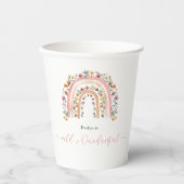 Wild & Onederful Wildflower Regenboog 1e Verjaarda Papieren Bekers (Voorkant)