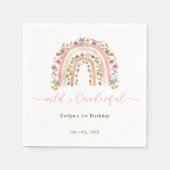 Wild & Onederful Wildflower Regenboog 1e Verjaarda Servet (Voorkant)