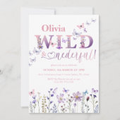 Wild & Onederful Wildflower Vlinder 1e Verjaardag Kaart (Voorkant)