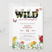 Wild & Onederful Wildflower Zomer 1e Verjaardag Kaart (Voorkant)