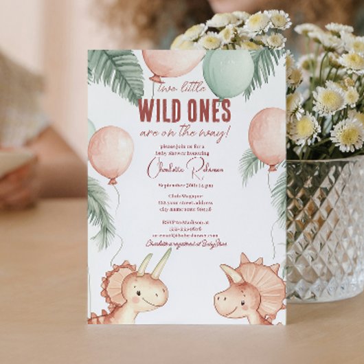 Wild Ones en Twins Baby shower Kaart